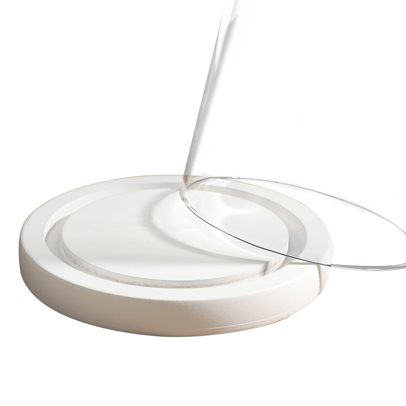 Campana di Vetro con Base in Legno, Cupola vetro esposizione vetrina Centrotavolo Porta candela