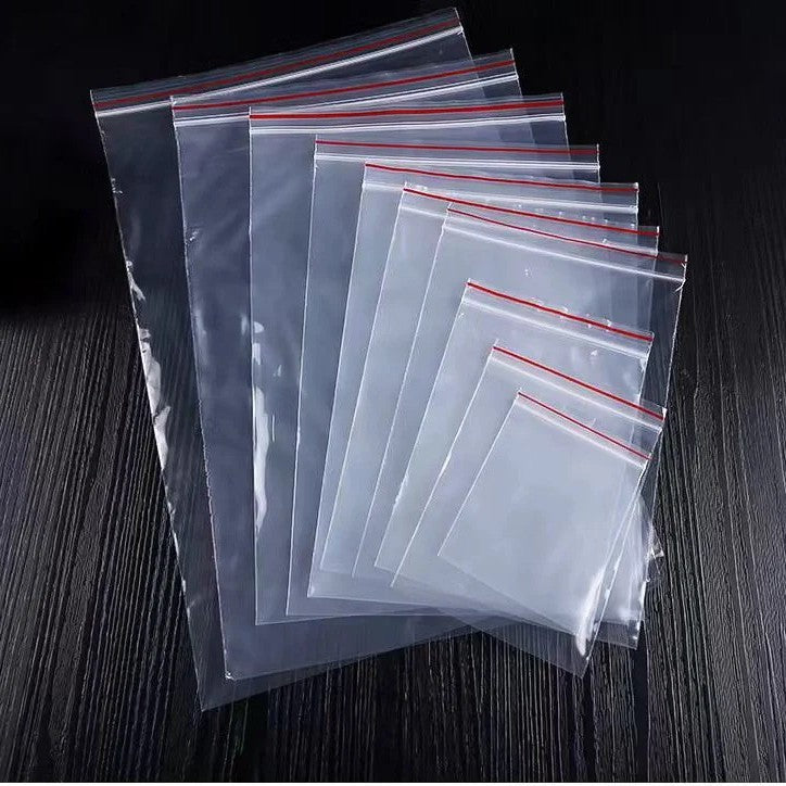 100 BUSTINE DI PLASTICA TRASPARENTI CON CHIUSURA ZIP BUSTA CONFEZIONE VARI MISURE