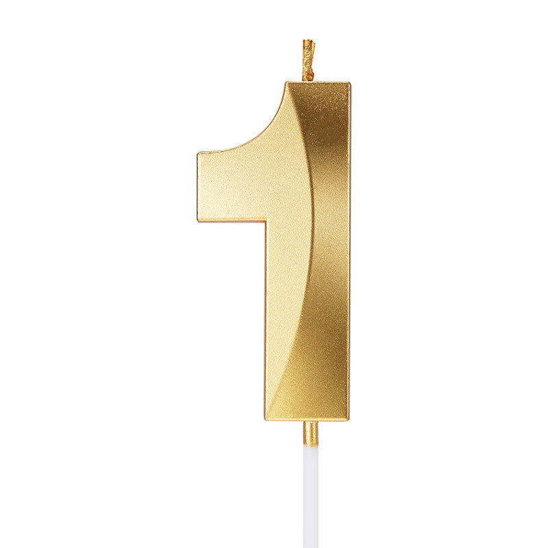 Candele per Torta di Compleanno in Oro a Forma di Numero Set Completo 0-9, 4.8 cm