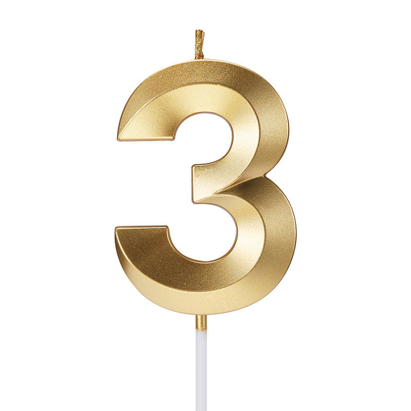 Candele per Torta di Compleanno in Oro a Forma di Numero Set Completo 0-9, 4.8 cm