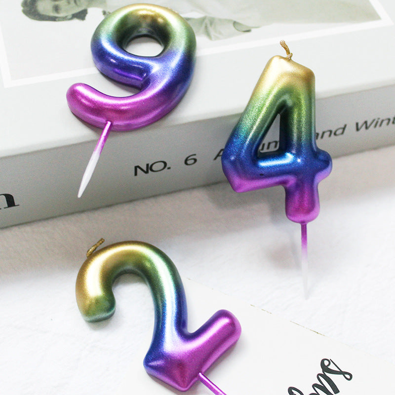 Candele Numeriche Arcobaleno – Set Completo 0-9, 6 cm
