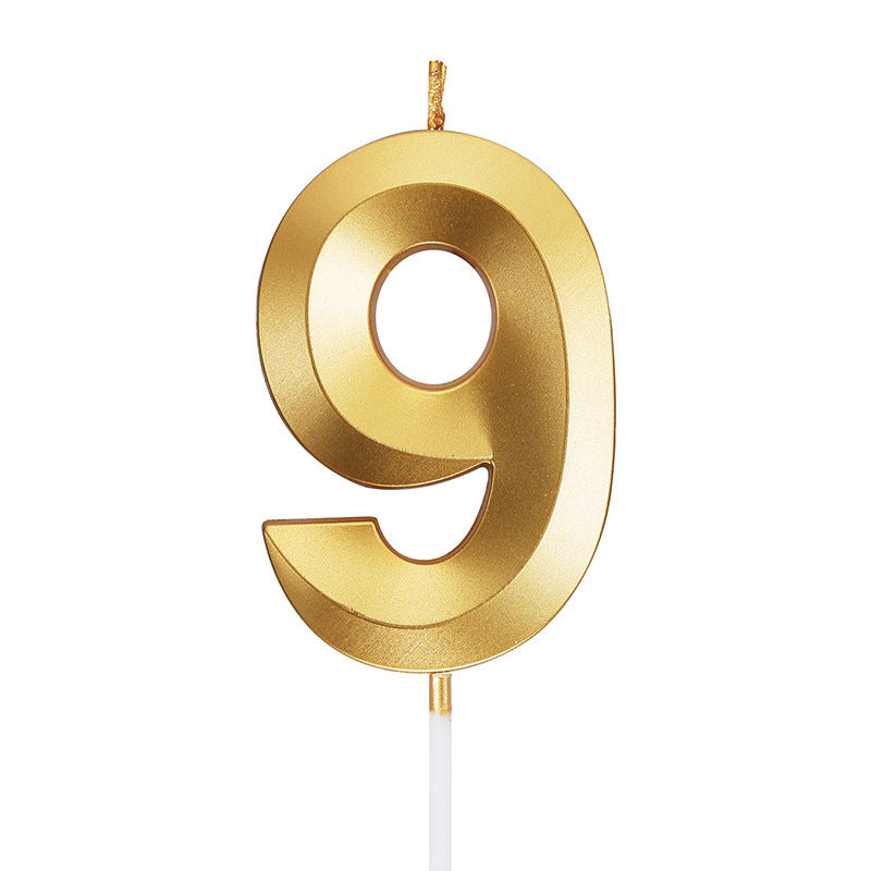 Candele per Torta di Compleanno in Oro a Forma di Numero Set Completo 0-9, 4.8 cm