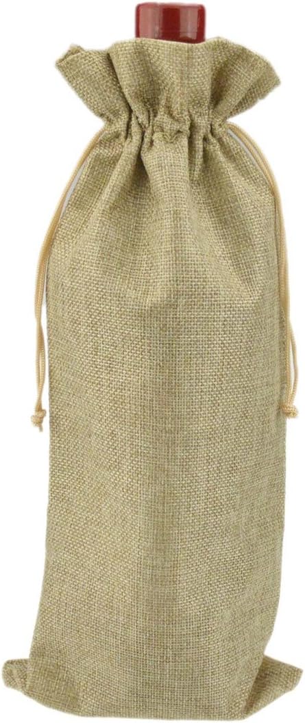 Sacchetto Porta Bottiglia di Vino, Materiale Iuta Naturale 15 * 37CM