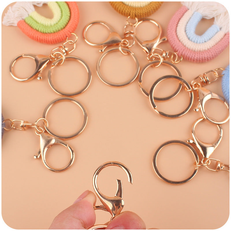 Portachiavi Pendente Arcobaleno Macrame Tessuto a Mano