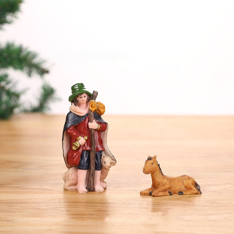 Set Presepe Natività 10 Pezzi in Resina – Statue e Figure per Decorazioni Natalizie, Completo di Re Magi, Maria, Giuseppe, Gesù Bambino e Animali