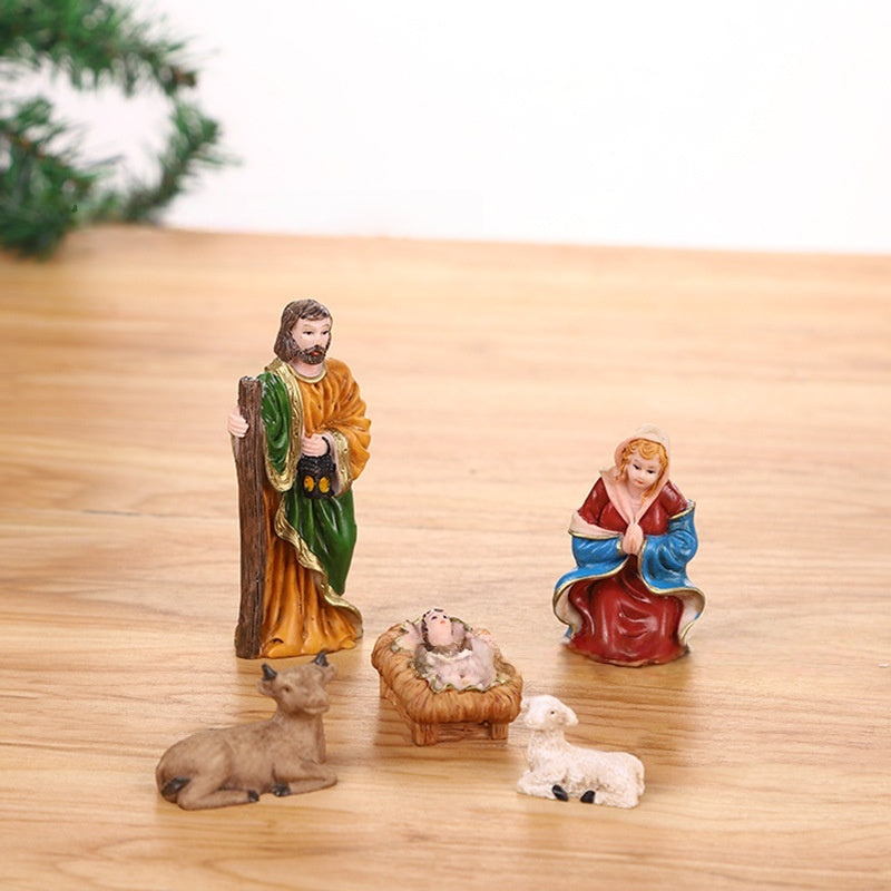 Set Presepe Natività 10 Pezzi in Resina – Statue e Figure per Decorazioni Natalizie, Completo di Re Magi, Maria, Giuseppe, Gesù Bambino e Animali