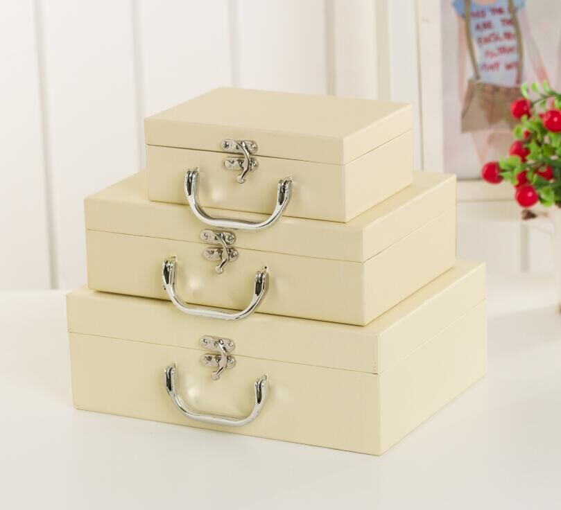 Scatola Valigia Avorio con Manico Scatola Regalo Oggetto Ospiti Evento