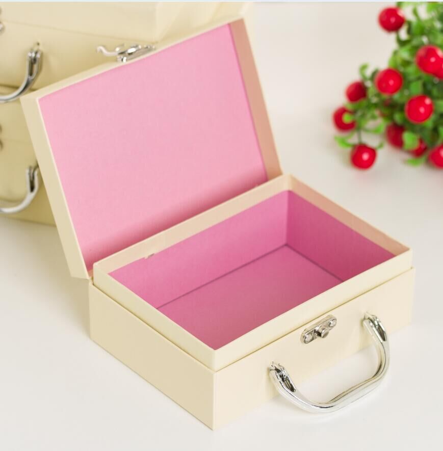 Scatola Valigia Avorio con Manico Scatola Regalo Oggetto Ospiti Evento