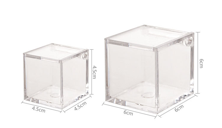 12PZ SCATOLE QUADRATO PLEXIGLASS 6CM
