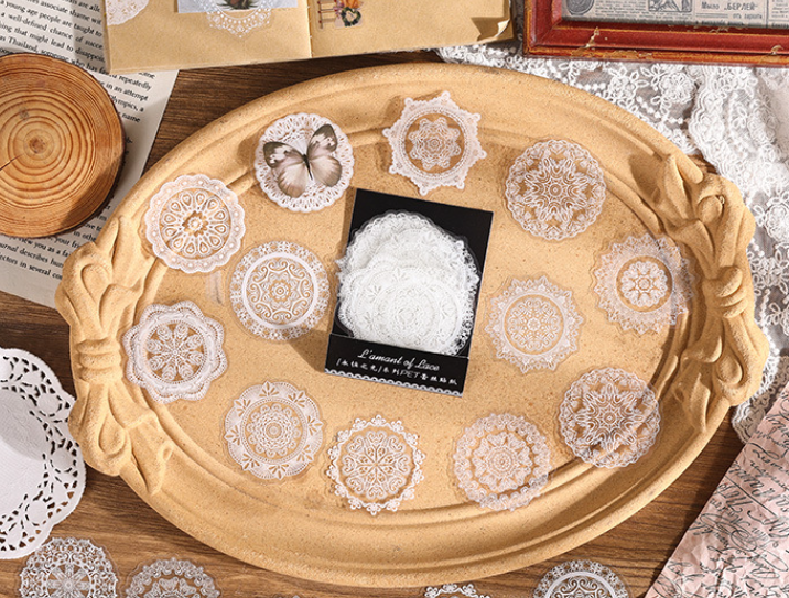 30 ADESIVI PIZZO BIANCO