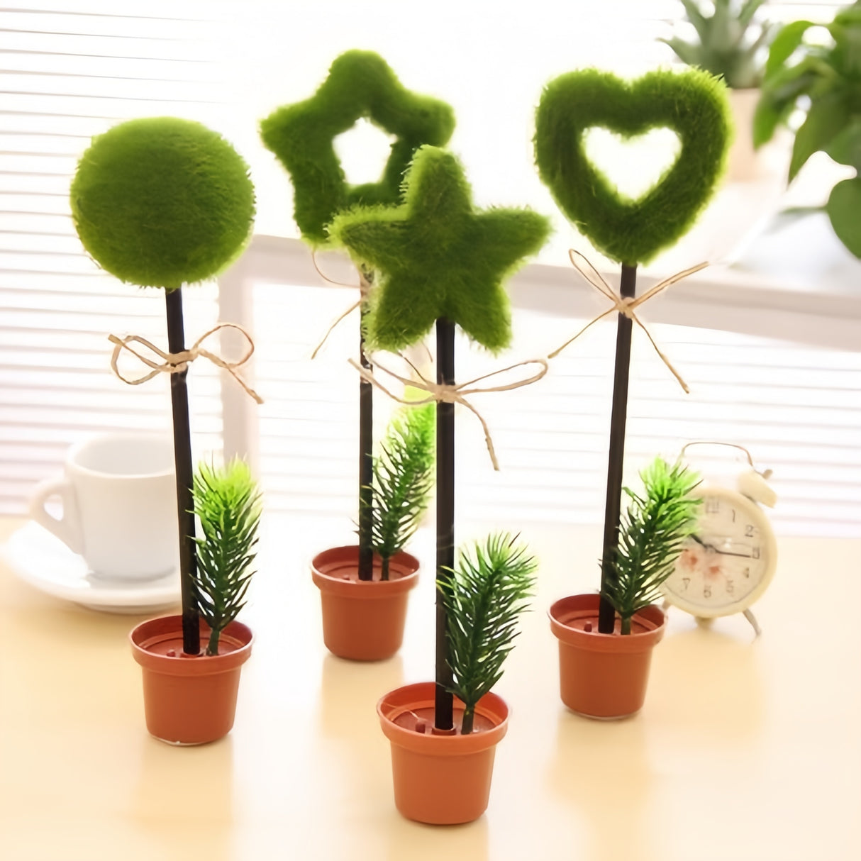 4 PEZZI SEGNAPOSTO SEGNATAVOLO ALBERO PENNA A SFERA CON ADESIVO SOTTO BOMBONIERA REAGLO