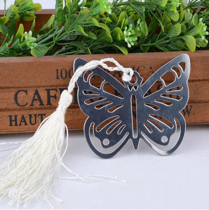 Segnalibro tema farfalla con nappe