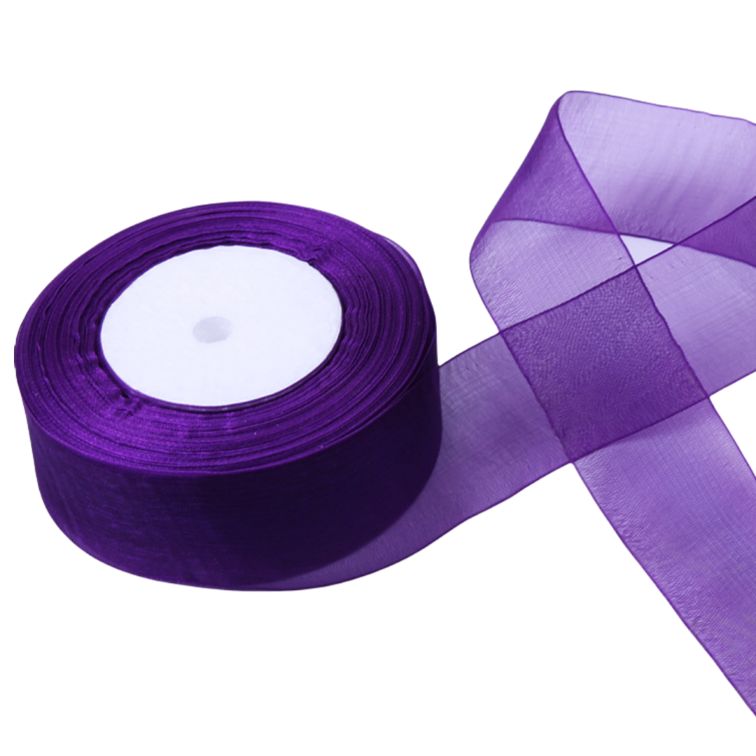 Nastro Organza Bianco 40 MM Rotolo 50 Yard Fai da Te