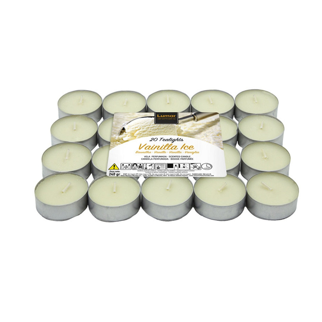 Confezione da 20 tealights Crema di Vaniglia Candele Profumate