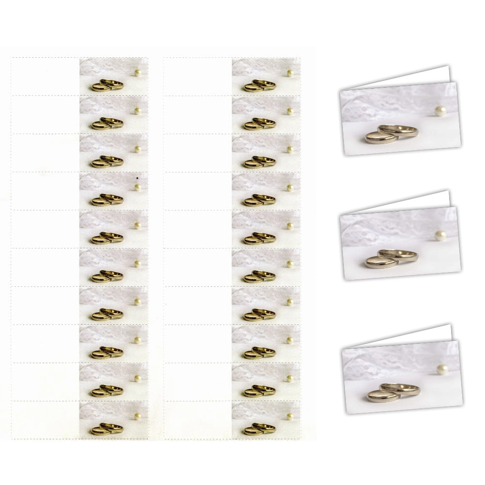 20 Pezzi bigliettini Personalizzati bomboniere Matrimonio Anniversario Anello Oro