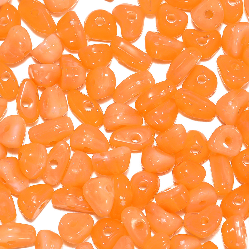 50 PEZZI PERLE ACRILICHE FORMA PIETRA VARI FORME 6*8MM, BUCO 1.5MM