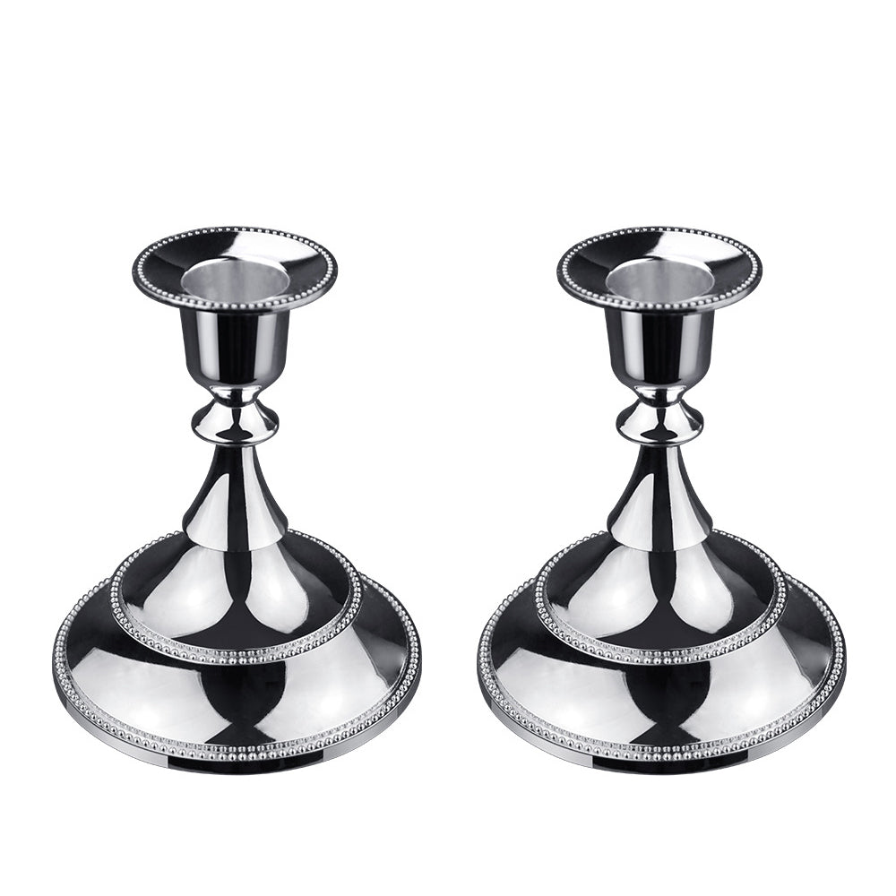 Set 2 Portacandele in Metallo Nero Stile Vintage – Candelabri Decorativi per Tavola, Casa e Atmosfera Elegante