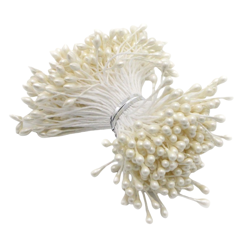 Stami di Fiori, Pistilli Testa di Gesso a Filo di Cotone, Confezione da 1600 Pezzi per Fai da Te