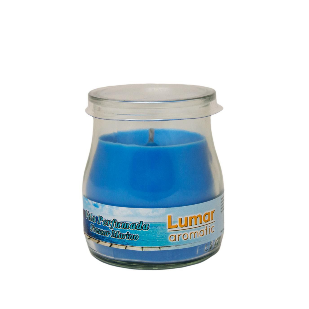 Candela profumata in vasetto vetro forma yogurt 100g (Freschezza marina)