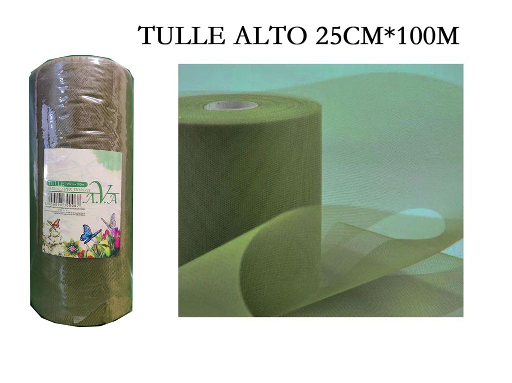 BOBINA ROTOLO TULLE VELO 25 cm x 100 m DECORAZIONE BOMBONIERE RUNNER