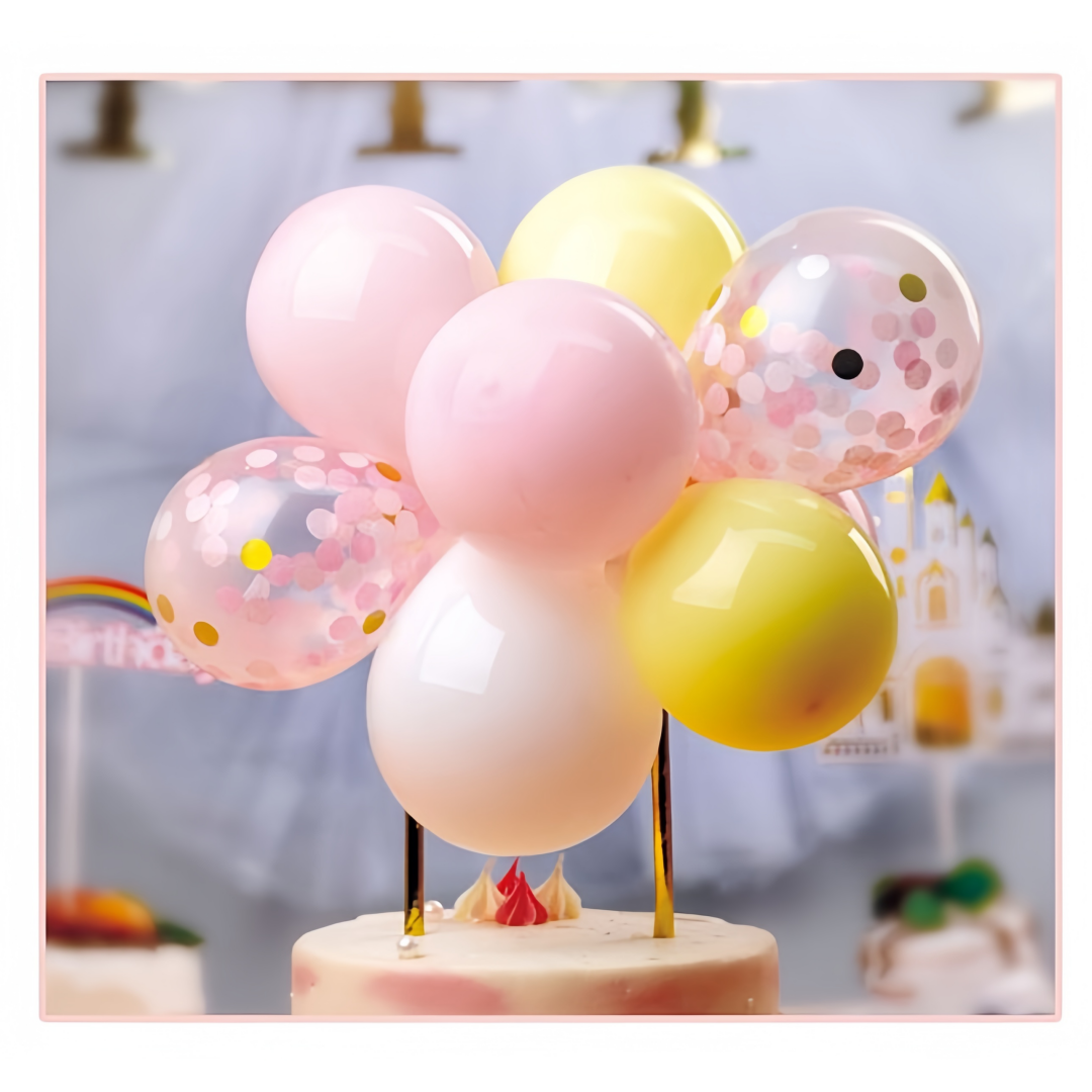 Decorazione per torte a palloncino rosa Set 9 pezzi