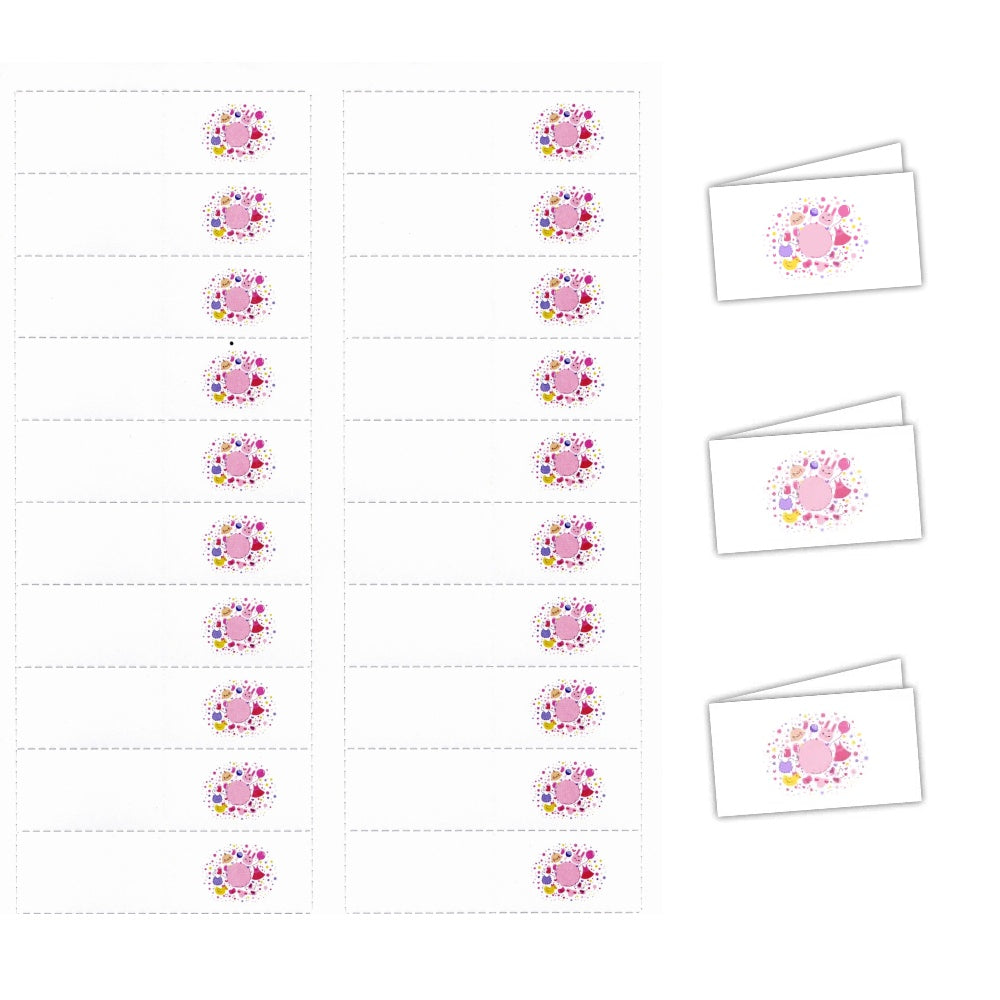 20 Pezzi bigliettini Personalizzati bomboniere Baby Rosa Nascita Battesimo