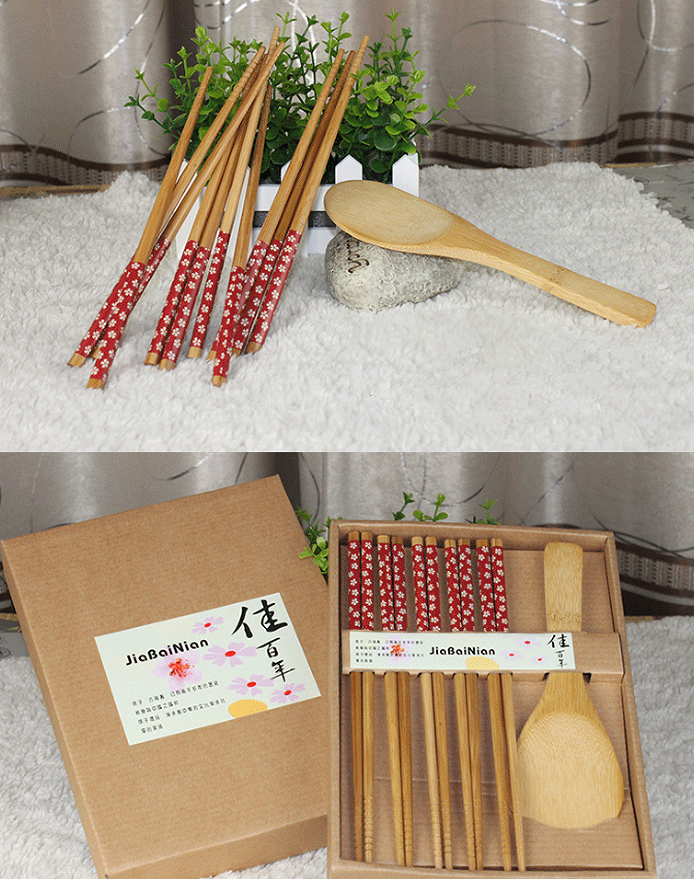 5 Bacchette per Il Cibo e 1 Paletta Riso