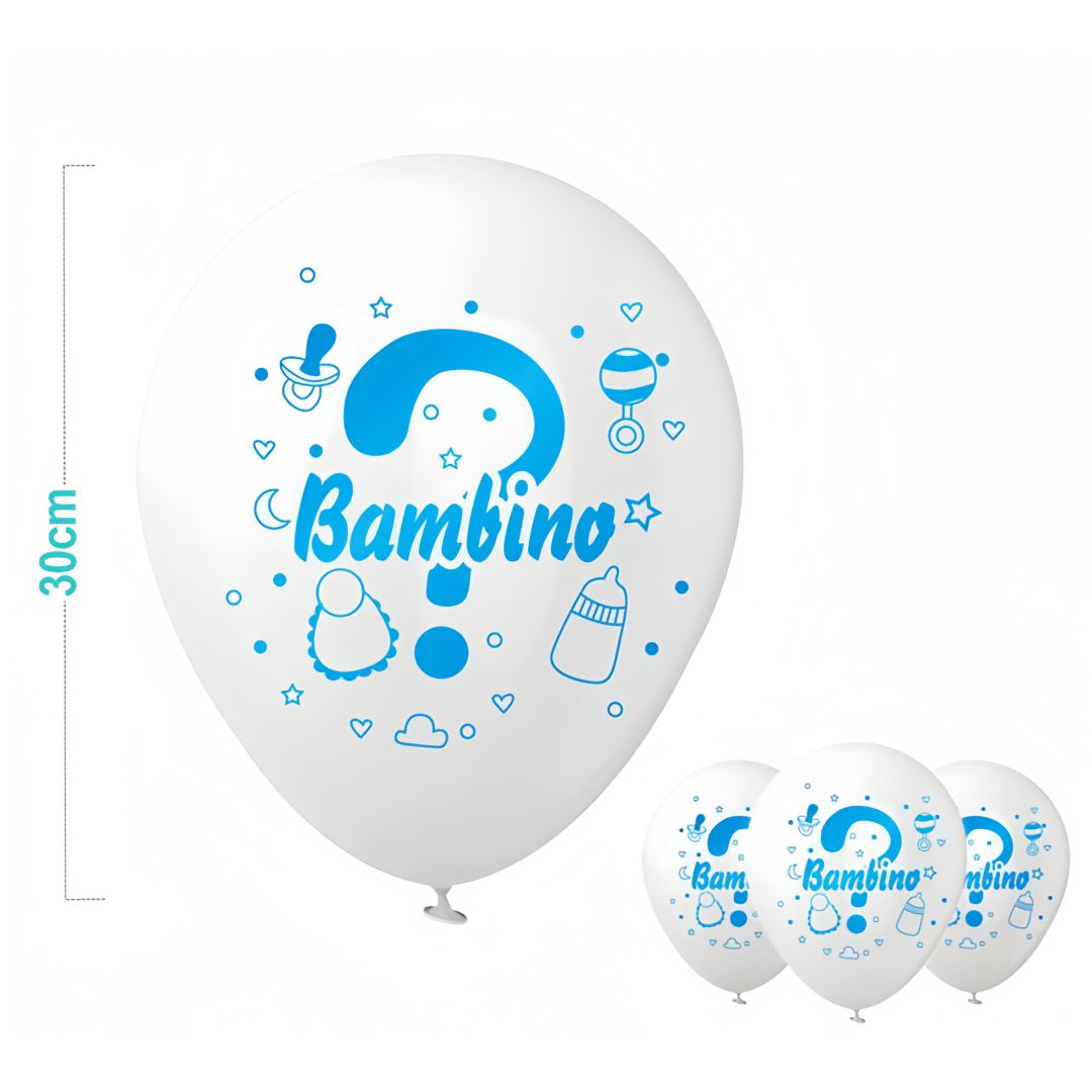 6 pezzi palloncini bambino bianco 30cm con simbolo ? per la nascita