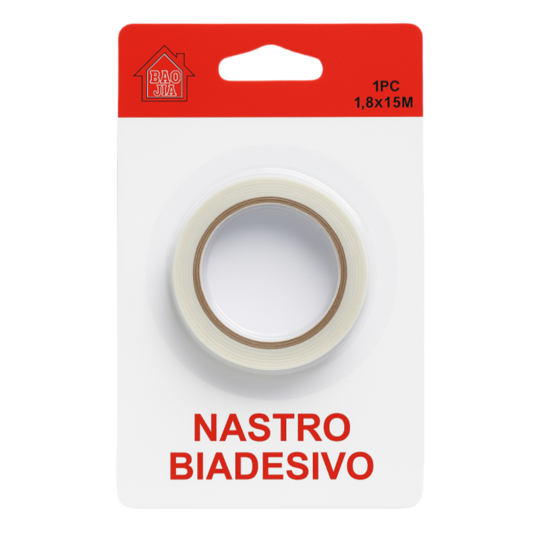 Nastro Biadesivo – 1 Pezzo, 1,8 cm x 15 m