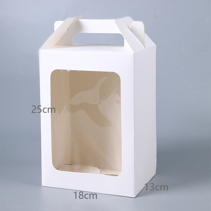 Scatola Cartone Bianco Confezione Regalo con Manico E finestra