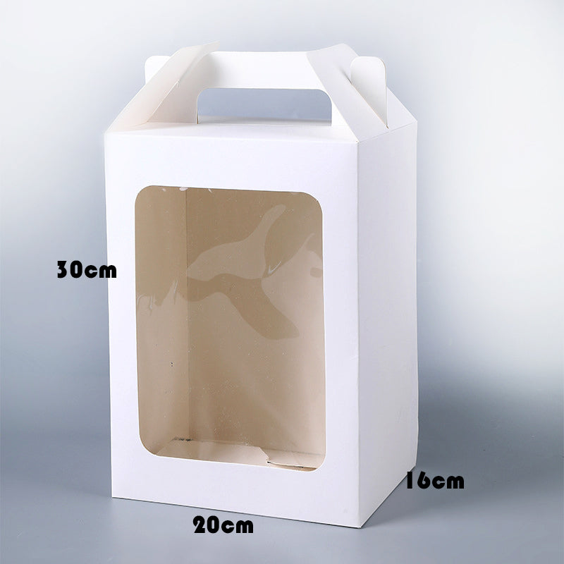 Scatola Cartone Bianco Confezione Regalo con Manico E finestra