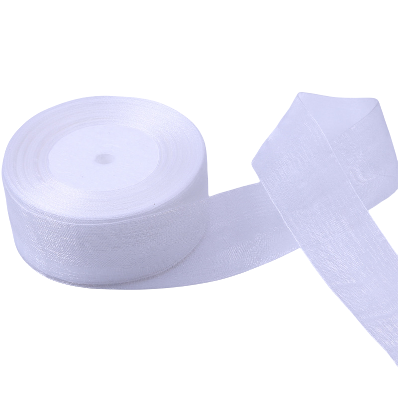 Nastro Organza Bianco 40 MM Rotolo 50 Yard Fai da Te
