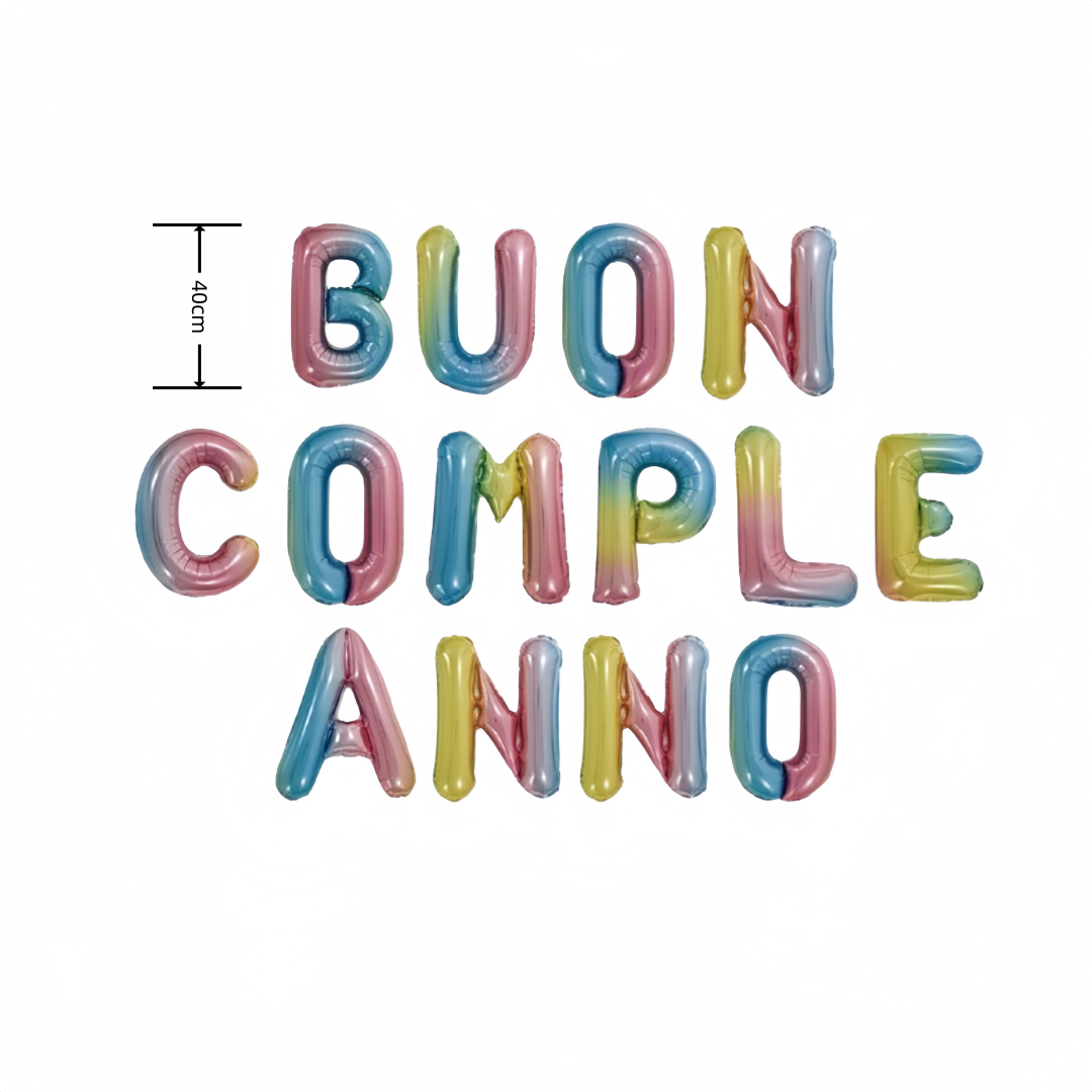 14 pezzi Palloncino 17 Pollici Alluminio BUON COMPLEANNO Colore Sfumato 40CM