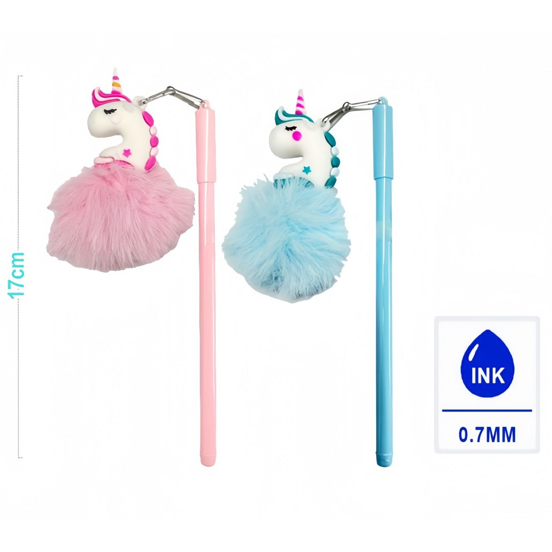 PENNA DI UNICORNO CON LA PALLA DI PELO