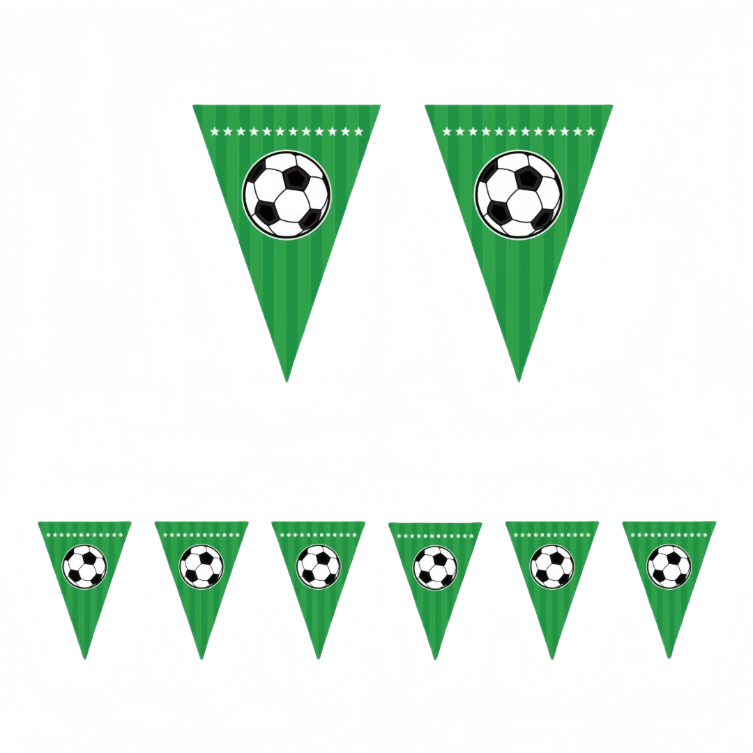 3 metri Lunghezza Bandiera triangolare calcio verde 19*28cm