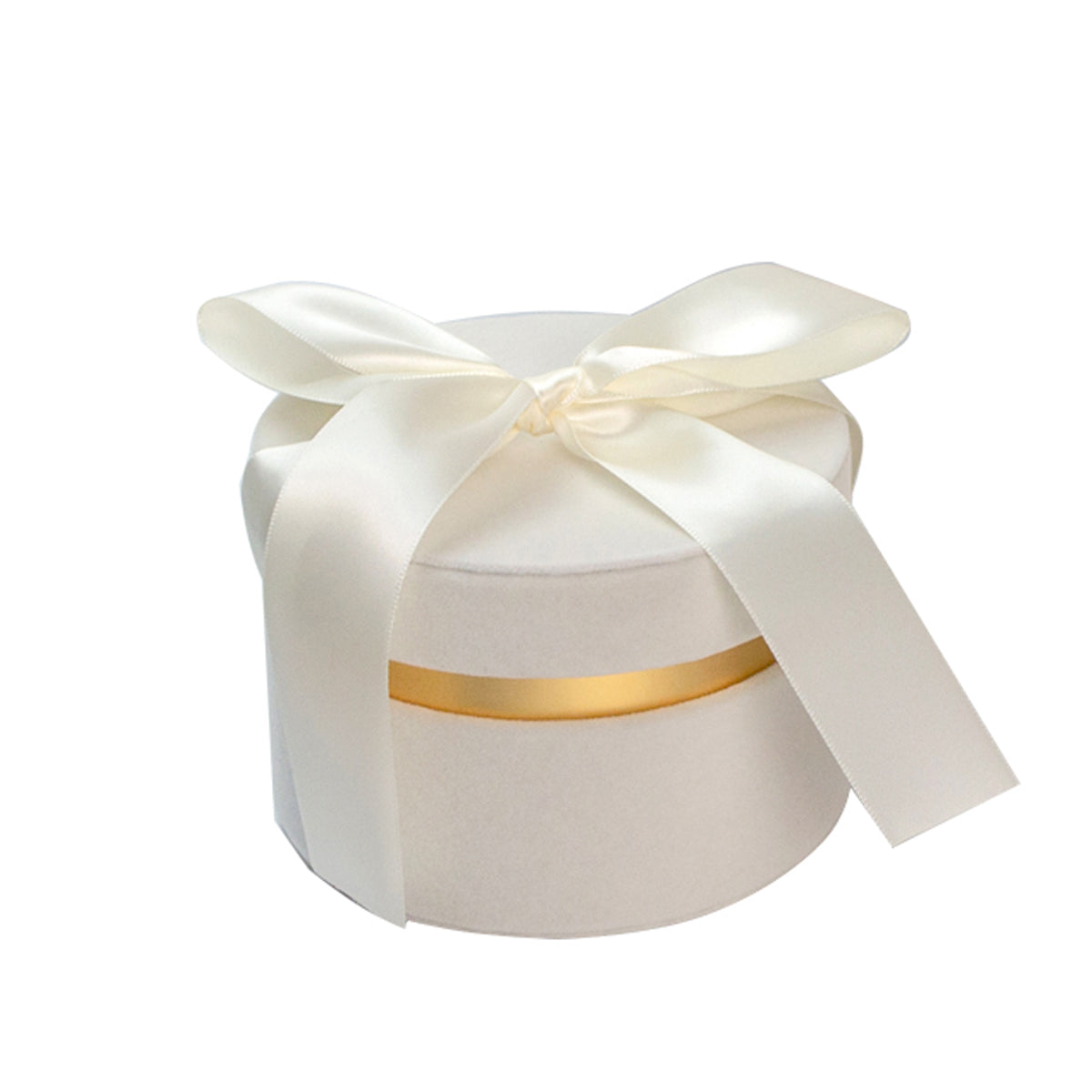 Cappelliera Scatola rivestita in velluto con nastro doppio raso