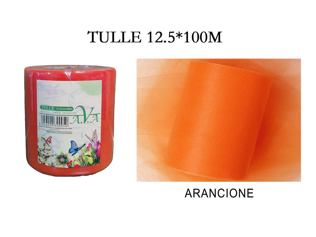 BOBINA ROTOLO TULLE VELO 12.5 cm x 100 m DECORAZIONE BOMBONIERE RUNNER