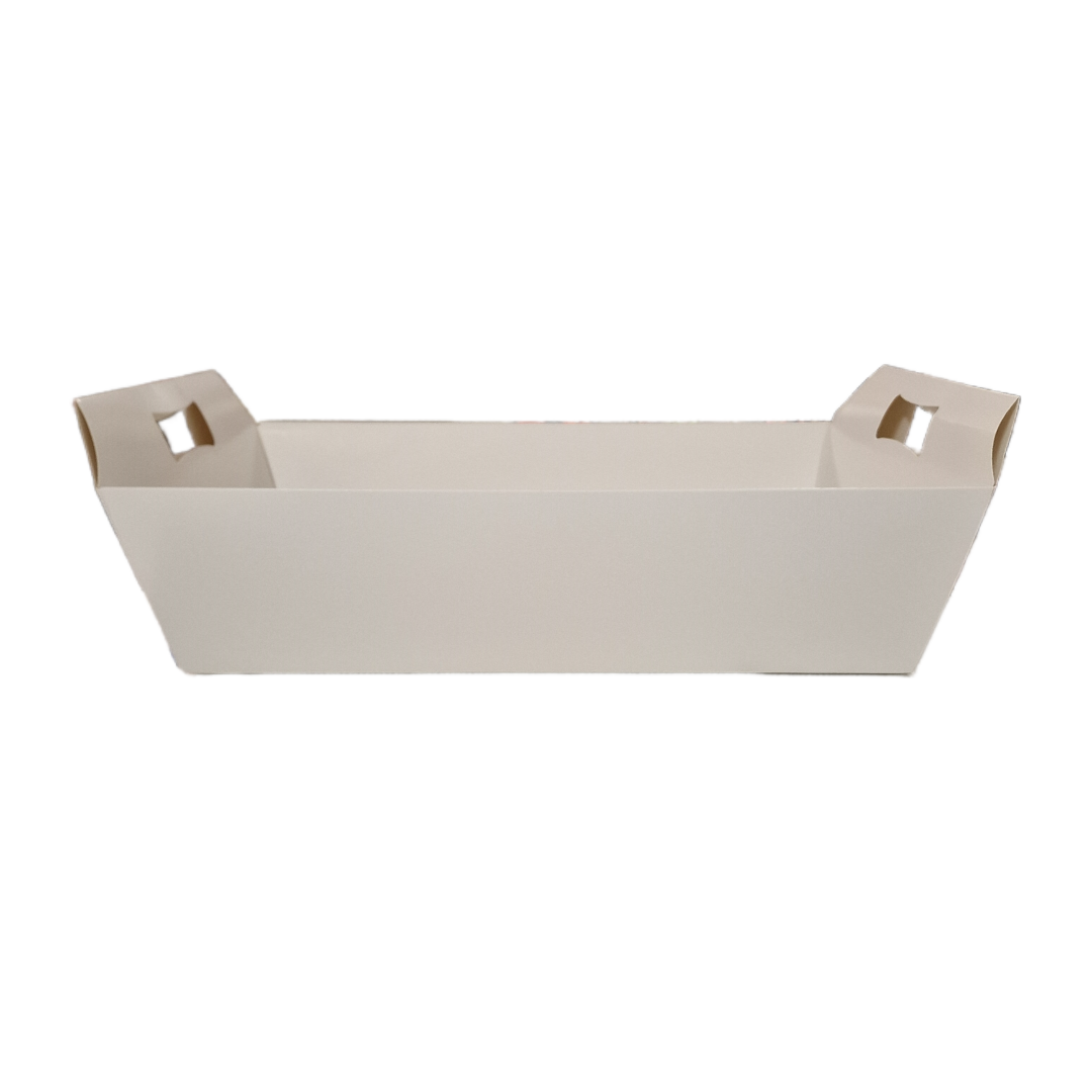 Set da 10 pezzi Cesti Bianchi Vuoti con Manici 40x30x12cm, Vassoio per Alimenti, Scatola per bomboniere regalo