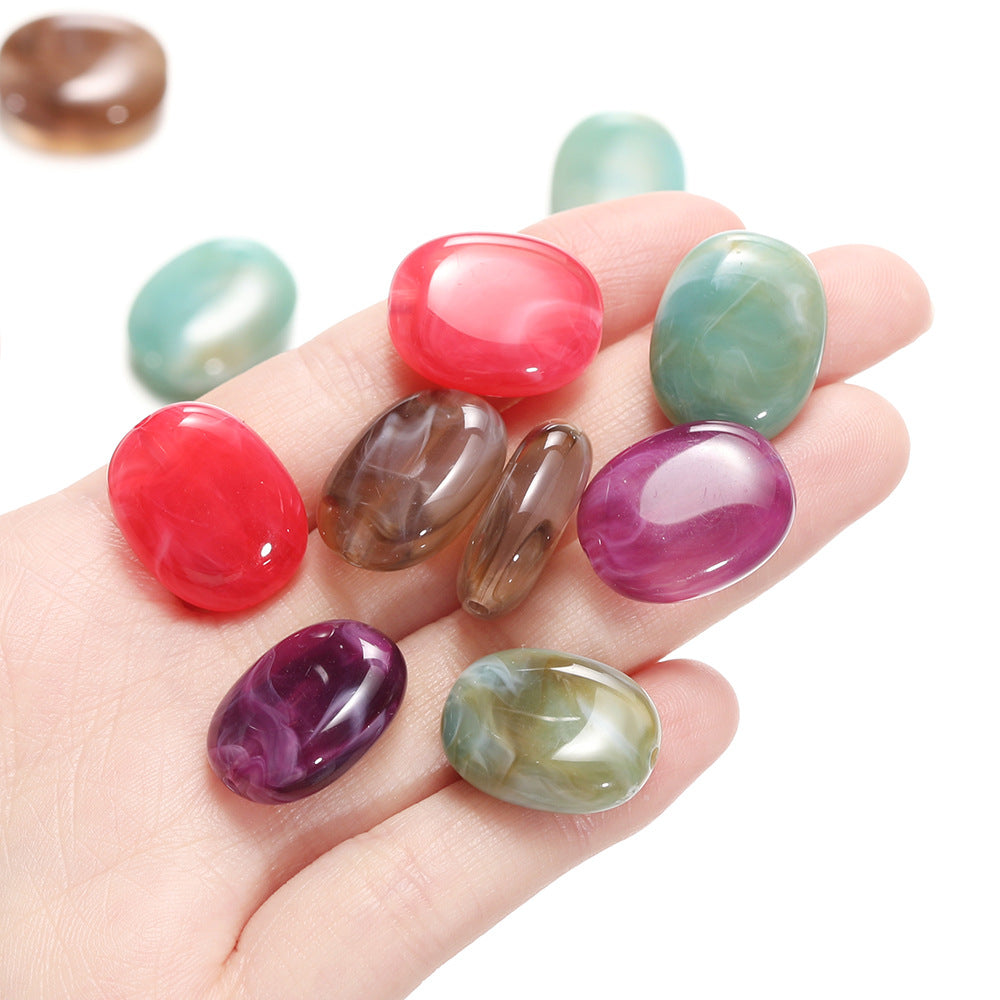 10 PEZZI PERLE ACRILICHE FORMA PIETRA LUCCIDO 15*19mm Fai da Te Braccialetti, Collane, Bigiotteria