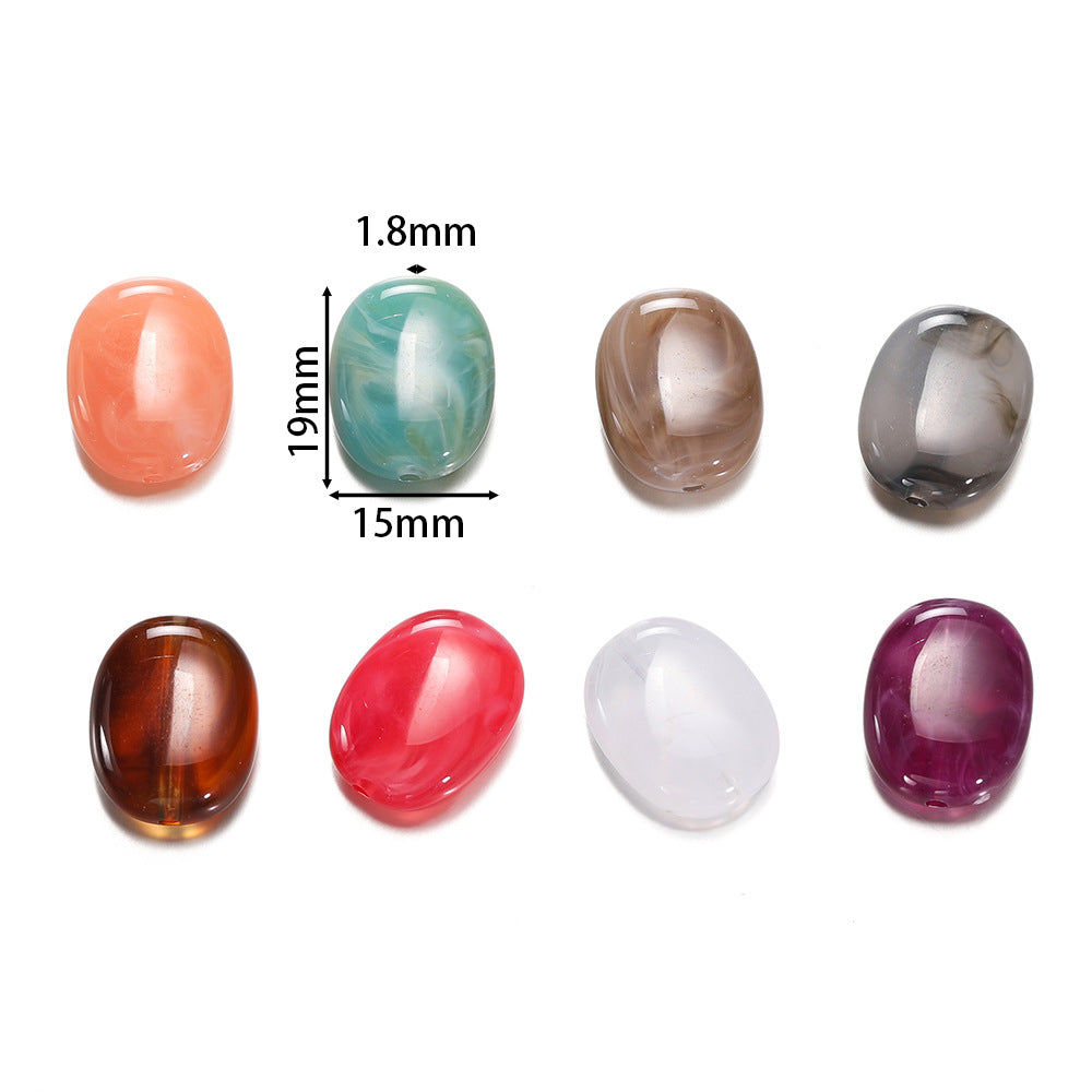 10 PEZZI PERLE ACRILICHE FORMA PIETRA LUCCIDO 15*19mm Fai da Te Braccialetti, Collane, Bigiotteria