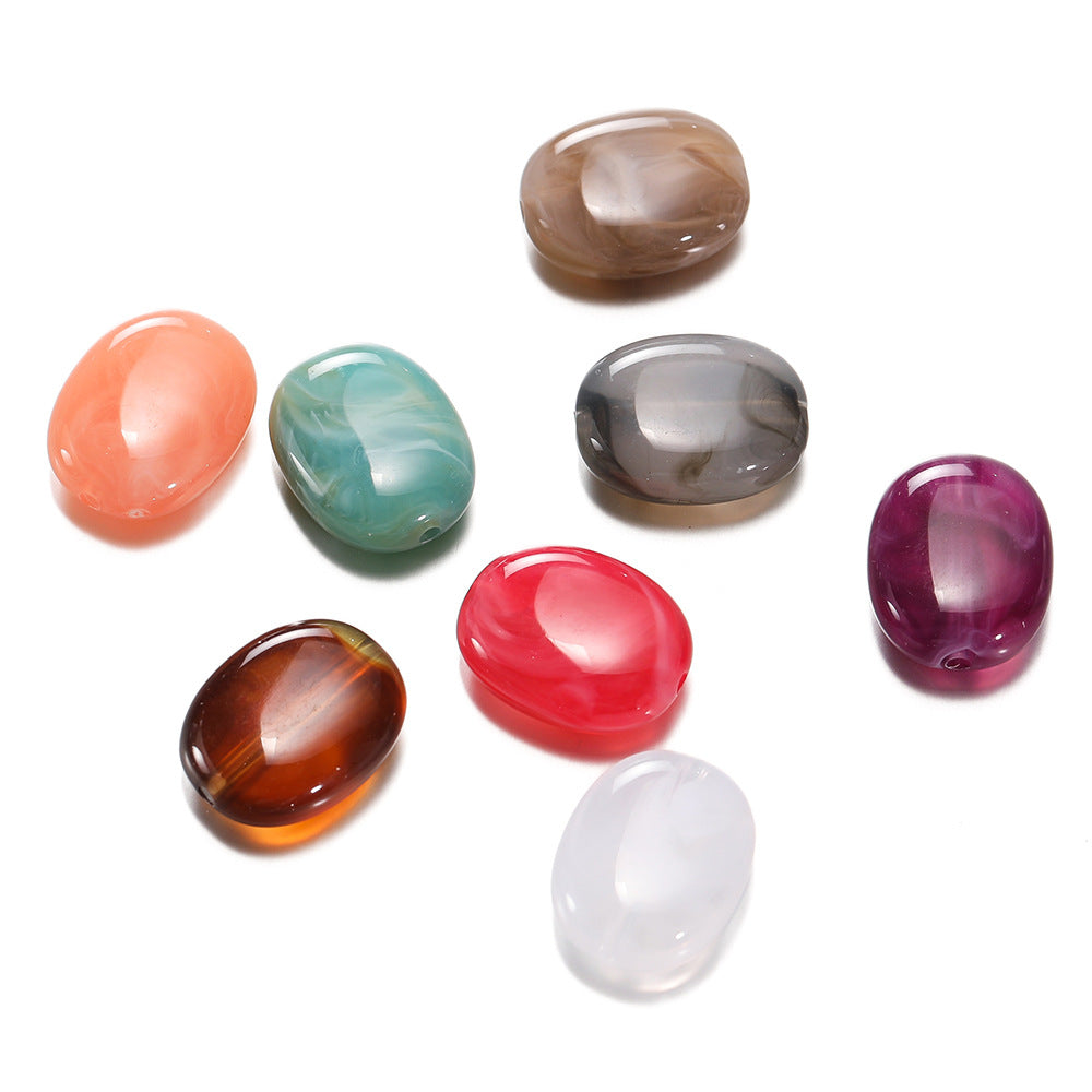 10 PEZZI PERLE ACRILICHE FORMA PIETRA LUCCIDO 15*19mm Fai da Te Braccialetti, Collane, Bigiotteria