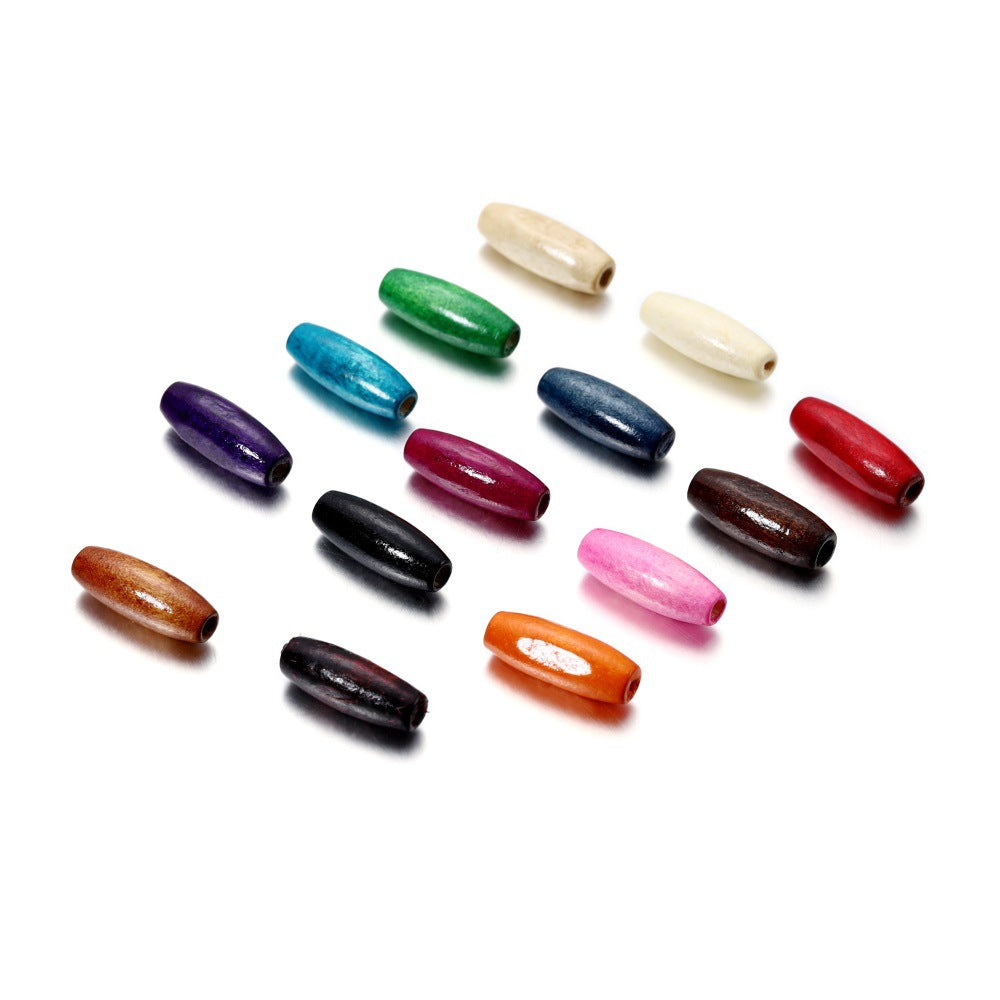 20 PERLINE DI LEGNO OVALI COLORATO DI ACERO