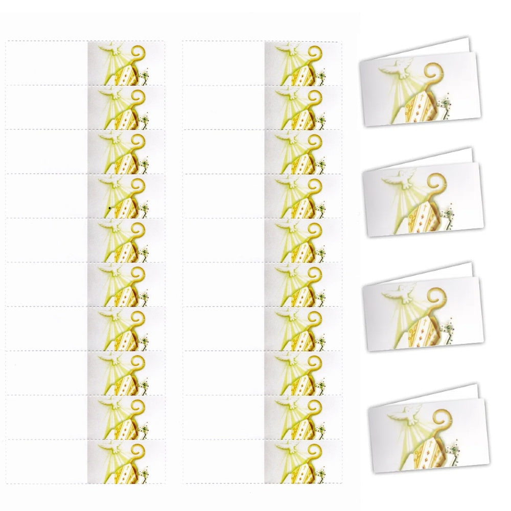 20 Pezzi bigliettini Personalizzati bomboniere Comunione Chiesa Cresima