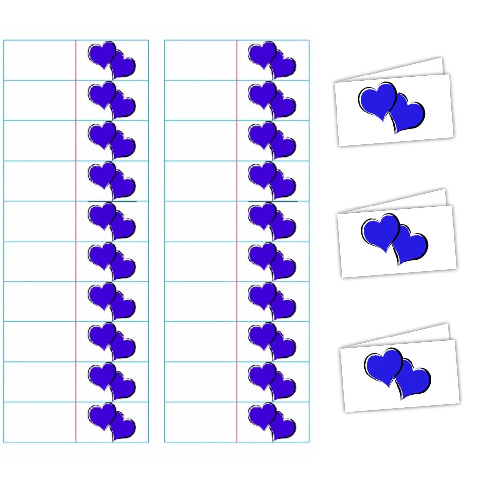 20 Pezzi bigliettini Personalizzati bomboniere Cuore Bluette Sacchetto Scatola