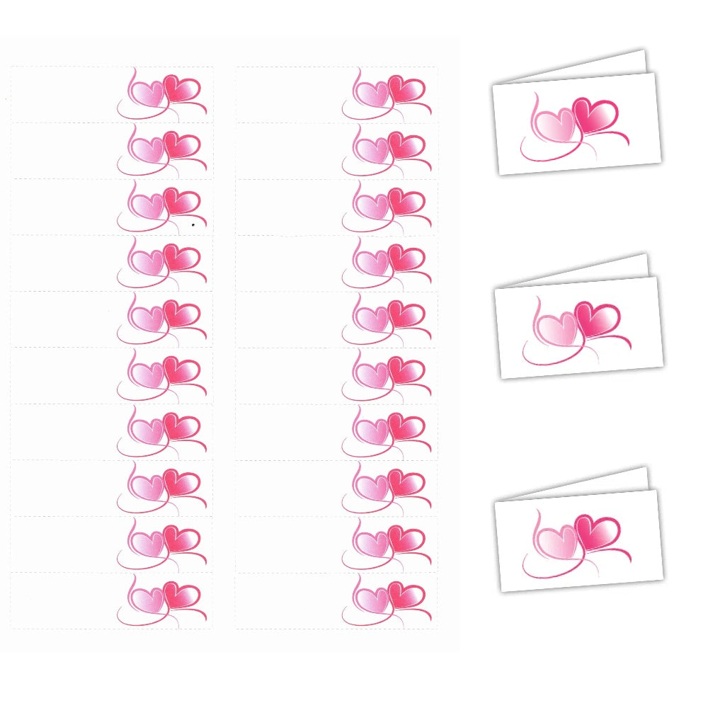 20 Pezzi bigliettini Personalizzati bomboniere Cuore Rosa Nascita Battesimo