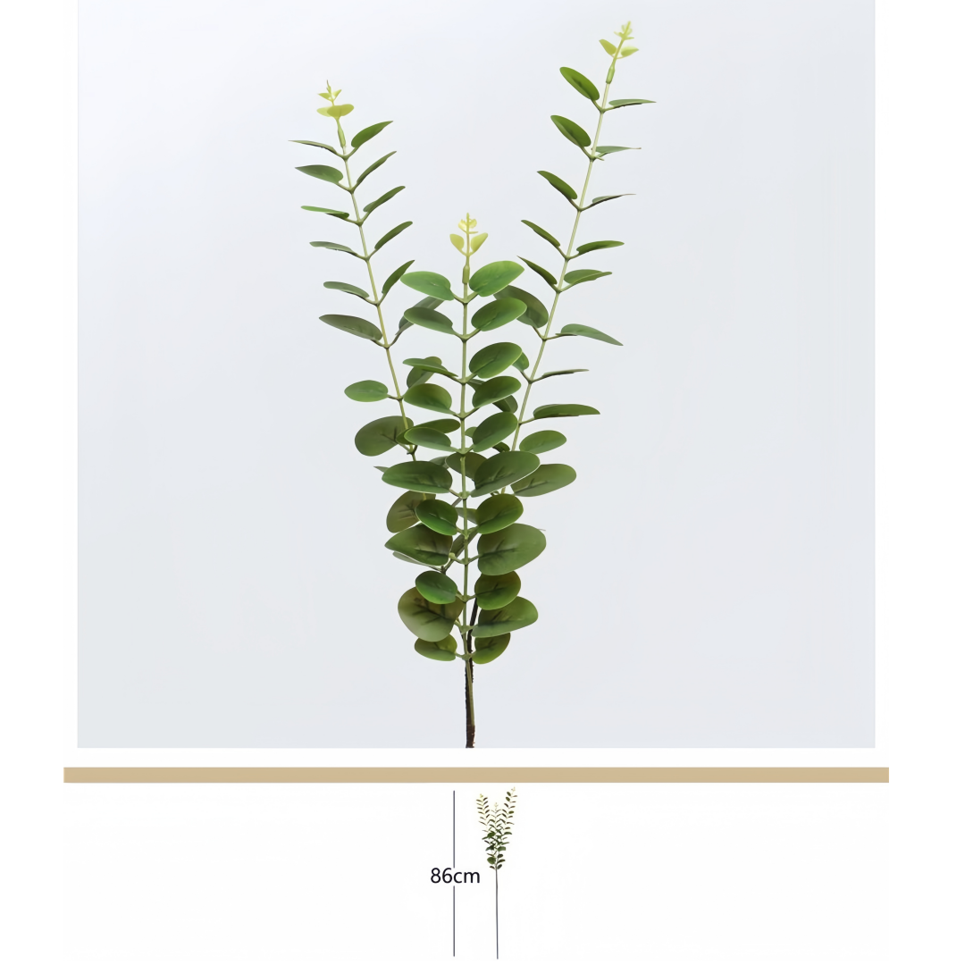 Ramo di Eucalipto Artificiale 3D – Mazzo Decorativo Verde, 86 cm
