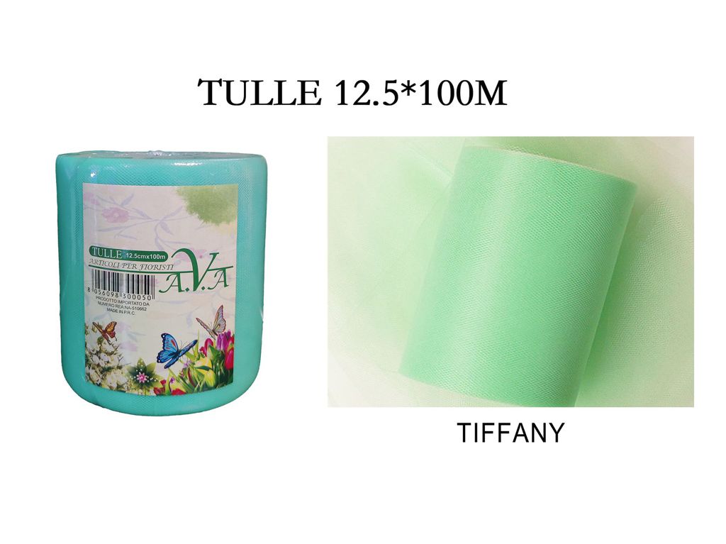 BOBINA ROTOLO TULLE VELO 12.5 cm x 100 m DECORAZIONE BOMBONIERE RUNNER