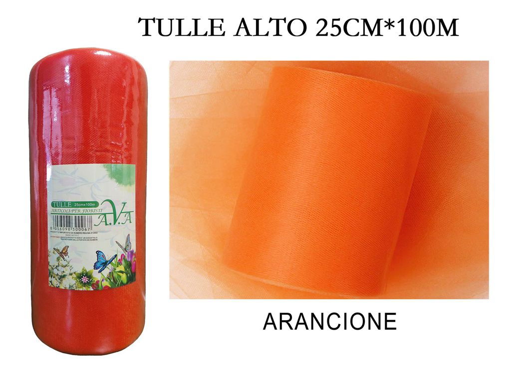 BOBINA ROTOLO TULLE VELO 25 cm x 100 m DECORAZIONE BOMBONIERE RUNNER