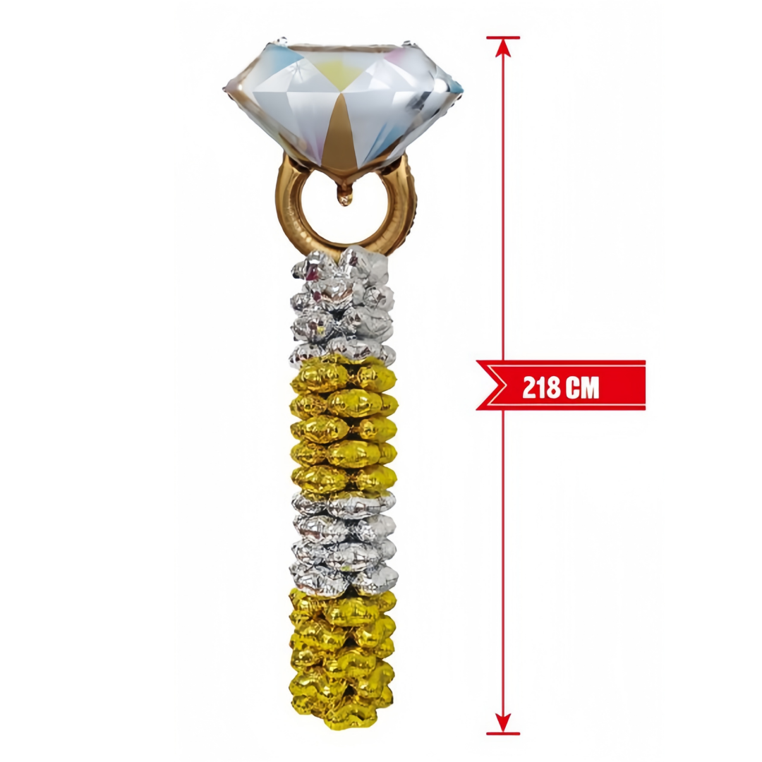 Set Palloncini MYLAR diamante oro argento 2 Metri di Altezza