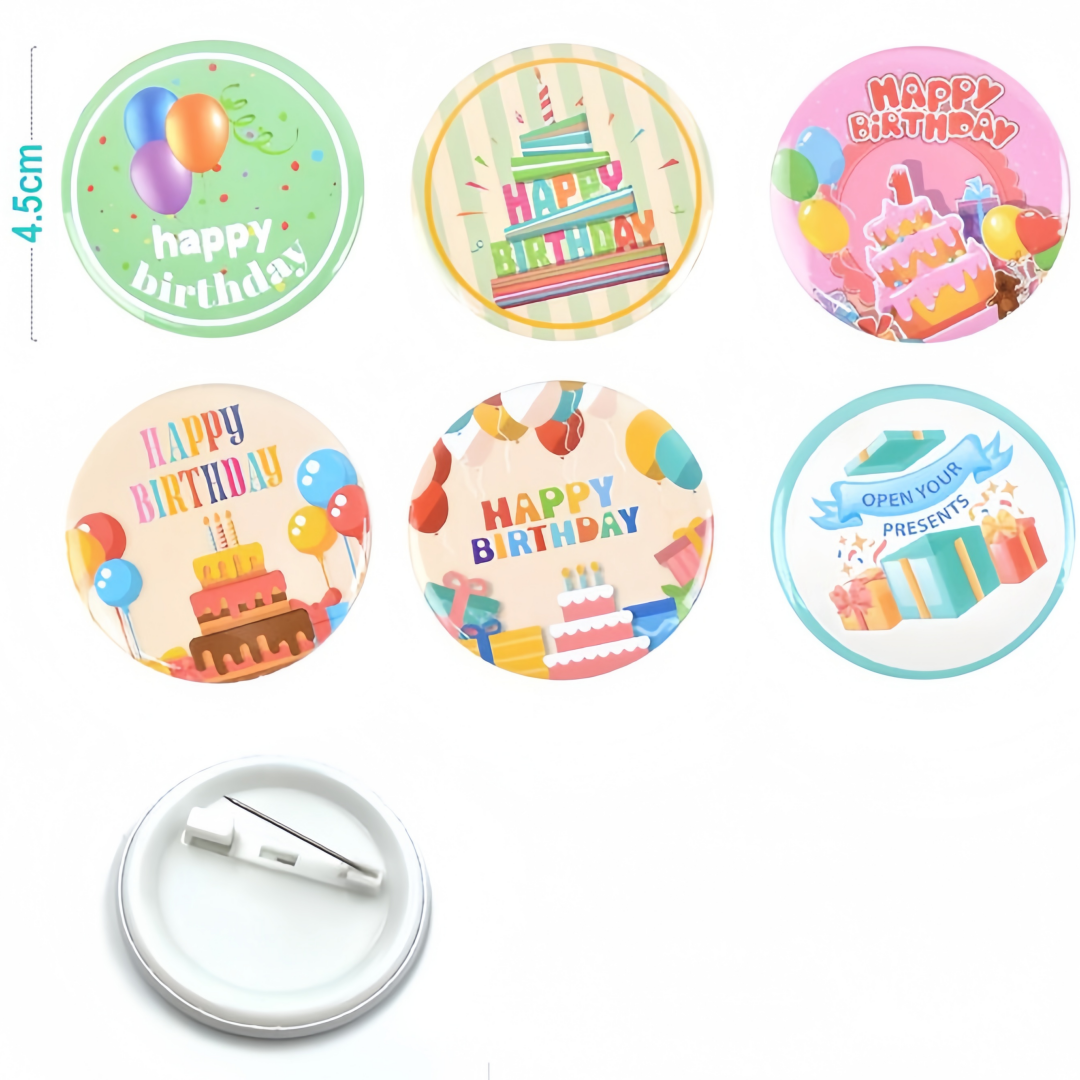 Set Spille "Happy Birthday" - 6 Pezzi | Accessori Colorati per Festa di Compleanno